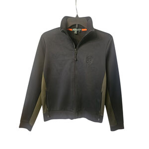 Lauren Active Ralph Lauren Crest Track Jacket Women Medium Black Olive Green Exc